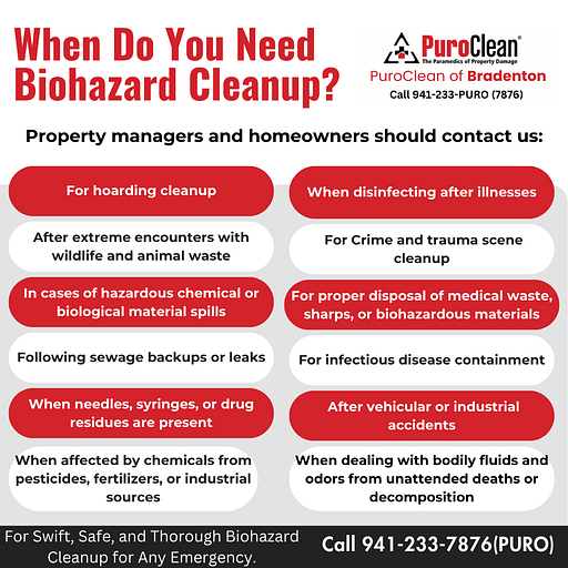 when do you need biohazard cleanup in Sarasota